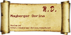 Mayberger Dorina névjegykártya