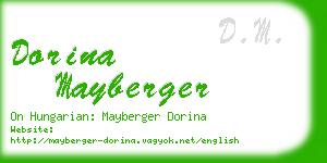 dorina mayberger business card